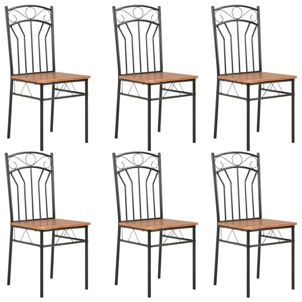 Jídelní židle 6 ks hnědé MDF 281397