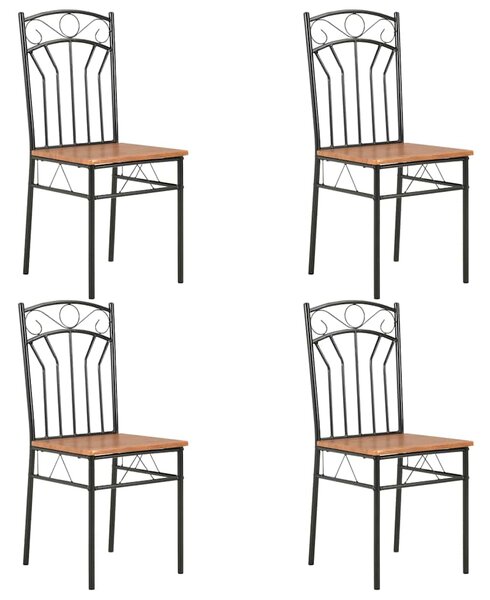 Jídelní židle 4 ks hnědé MDF 281398