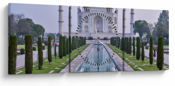 Obraz - Taj Mahal za východu slunce (s hodinami) (90x30 cm)
