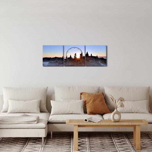 Obraz písečné scénerie (s hodinami) (90x30 cm)