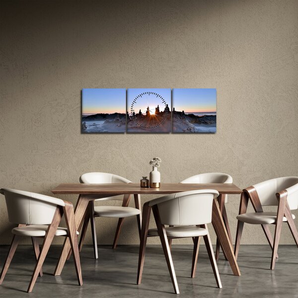 Obraz písečné scénerie (s hodinami) (90x30 cm)