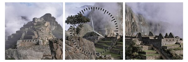 Obraz - Machu Picchu (s hodinami) (90x30 cm)