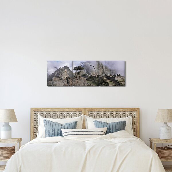 Obraz - Machu Picchu (s hodinami) (90x30 cm)