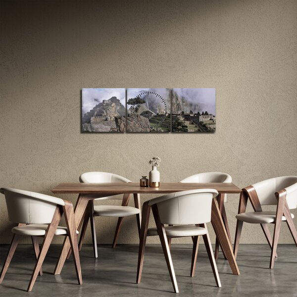 Obraz - Machu Picchu (s hodinami) (90x30 cm)