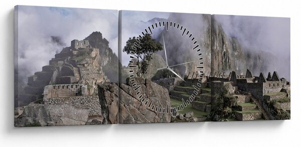 Obraz - Machu Picchu (s hodinami) (90x30 cm)