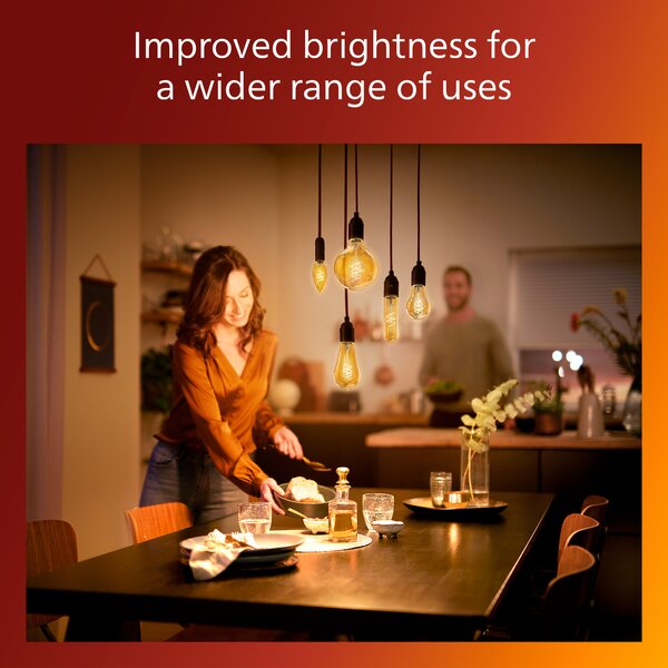 LED filament žárovka E27 A60 7,3 (60W) 806lm 2200K stmívatelná, jantarová