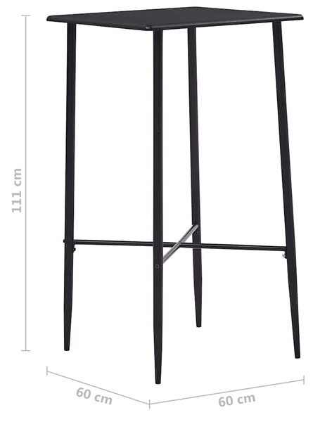Barový stůl černý 60 x 60 x 111 cm MDF 281549