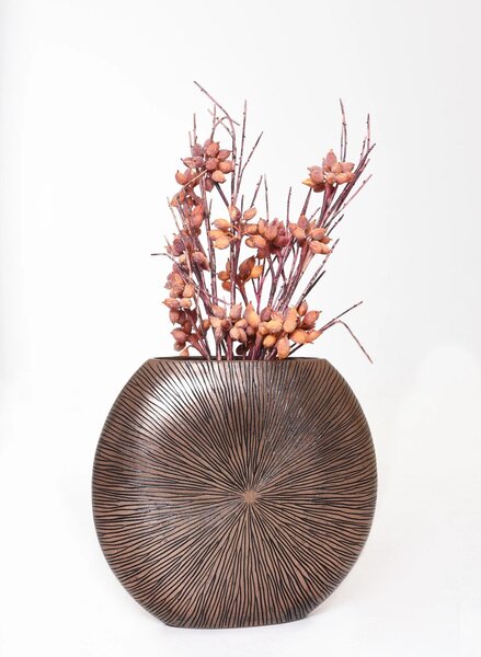 Luxusní váza ATENA, sklolaminát, výška 50 cm, bronz/měď