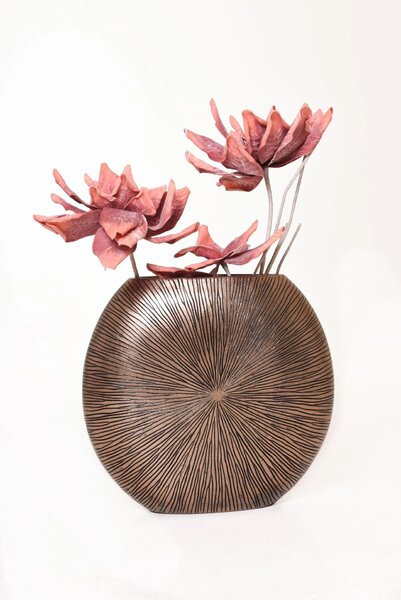 Luxusní váza ATENA, sklolaminát, výška 50 cm, bronz/měď
