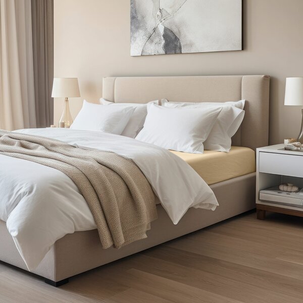 ELASTICKÉ JERSEY PROSTĚRADLO 180X200 CM, VÝŠKA 30 CM PÍSKOVÁ