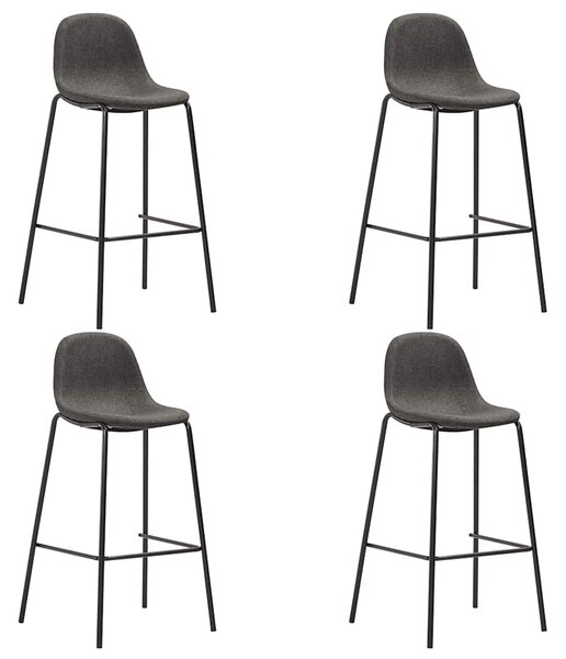 Barové židle 4 ks tmavě šedé textil 281526
