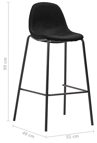 Barové židle 4 ks černé textil 281536