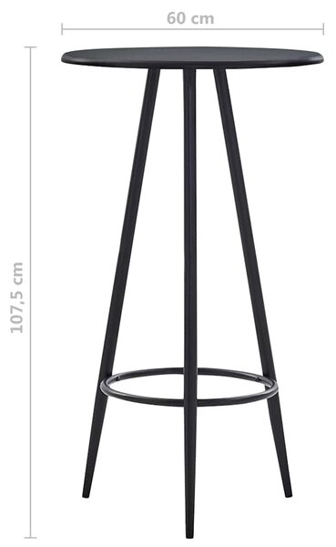 Barový stůl černý 60 x 107,5 cm MDF 281543