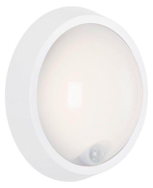 BRILO 3352-016 LED venkovní svítidlo s čidlem, pr. 17 cm, 12 W, bílé - BRILO