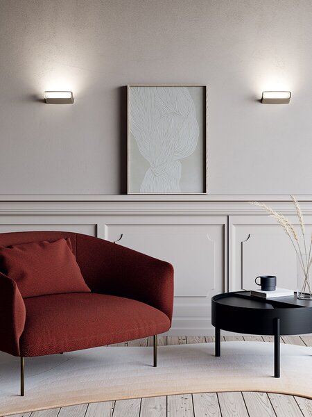 Lodes 17550 2030 Aile, černé nástěnné svítidlo pro nepřímé světlo, 2x8W LED 3000K stmívatelné, délka 19,2cm