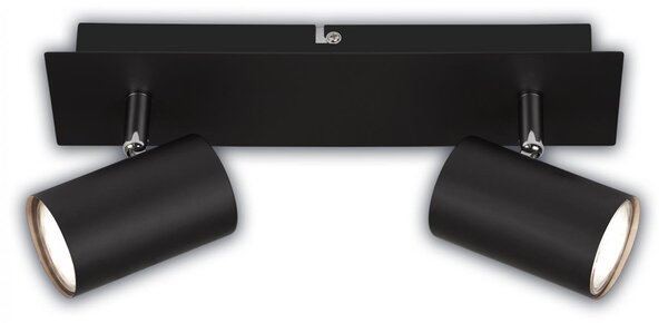 BRILO 2840025 Isil A LED stropní bodové svítidlo, třída A, 2-ramenné, 50.000h, nastavitelné, černá - BRILO