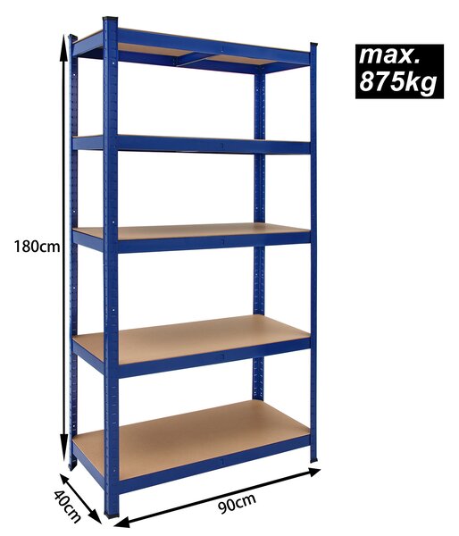 Deuba Regál 180x90x40 cm - modrý