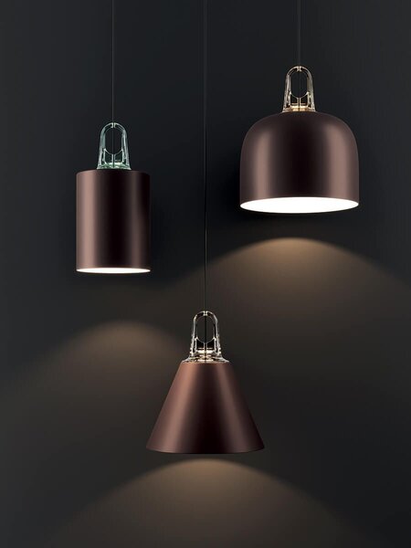 Lodes 16922 2400 Jim Cone cluster, bronzové svítidlo s šedým hákem, 1x25W LED E27, prům. 28cm