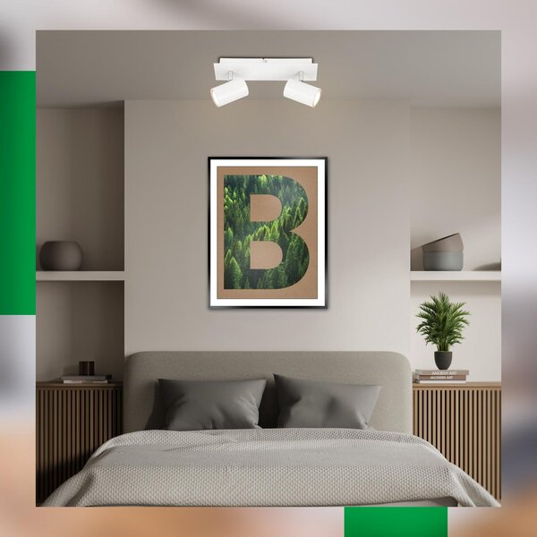 BRILO 2840026 Isil A LED stropní bodové svítidlo, třída A, 2-ramenné, 50.000h, nastavitelné, bílé - BRILO