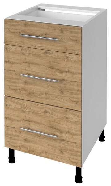 AQUALINE - TERNO spodní skříňka se zásuvkami, 40x72x52 cm, dub emporio (AKD42)