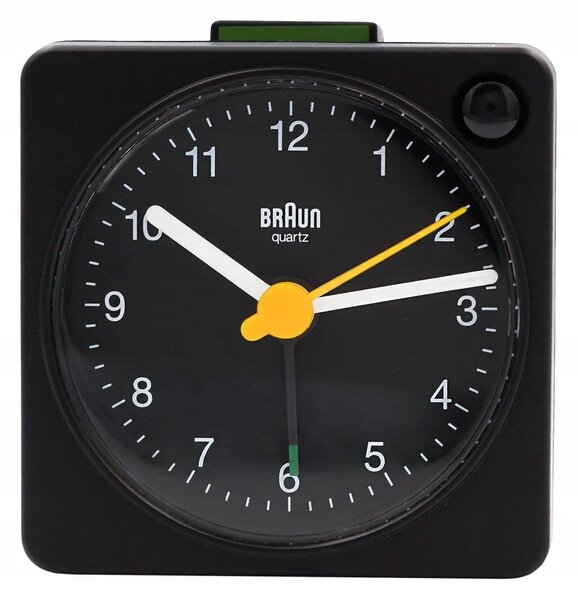 Budík Braun BC02XB kostka černý tichý Snooze LED AA Neobrite