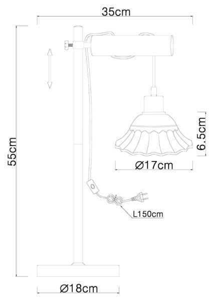 Globo 54050-1T - Stolní lampa JOWITA 1xE27/40W/230V