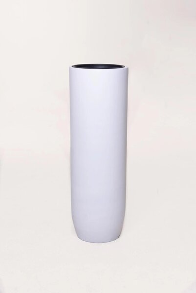 Květináč SOLERIO, sklolaminát, výška 100 cm, bílý mat