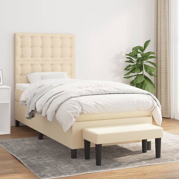 Box spring postel s matrací krémová 80 x 200 cm textil 3136874