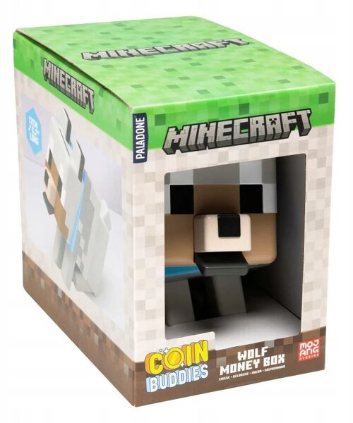 Pokladnička do dětského pokoje Paladone Minecraft Vlk Coin Buddies