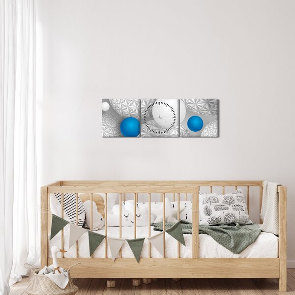 Obraz s 3D motivem (s hodinami) (90x30 cm)