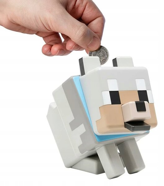 Pokladnička do dětského pokoje Paladone Minecraft Vlk Coin Buddies
