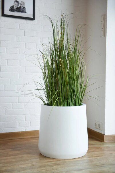 Květináč VEKRA, výška 40 cm, sklolaminát, bílý