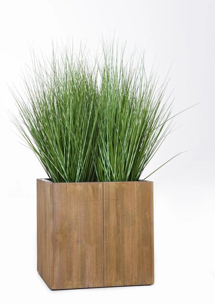 Dřevěný květináč BLOCK, akácie, výška 43 cm, hnědý