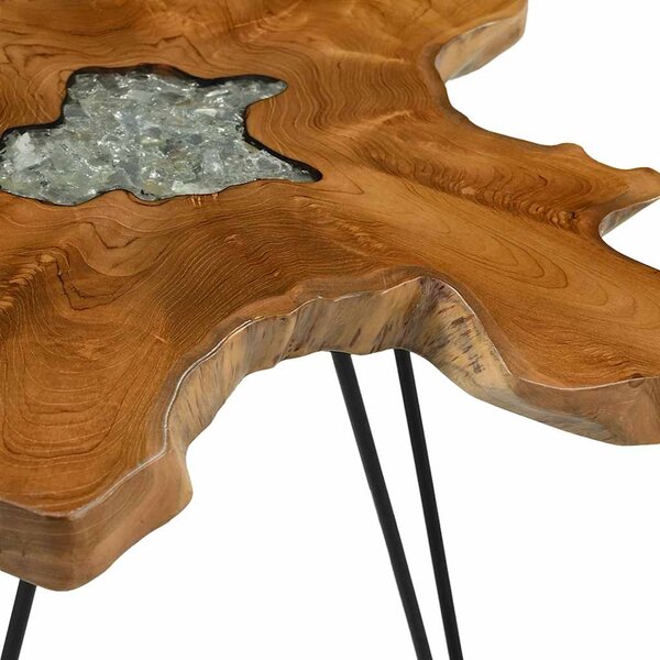 Konferenční stolek 70 x 45 cm masivní teak a polyresin 281651