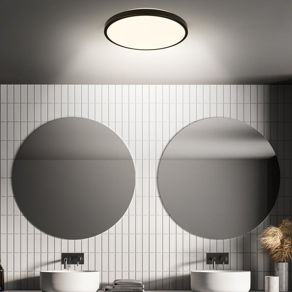 BRILO 3829015 Chet LED stropní svítidlo IP54, 3m dosah čidla, pohybové čidlo, černá - BRILO