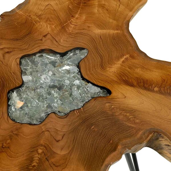Konferenční stolek 70 x 45 cm masivní teak a polyresin 281651