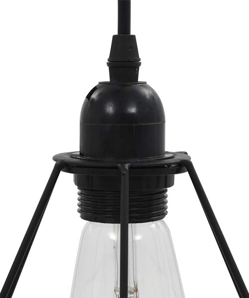 Stropní lampa s diamantovým designem černá 3 x žárovka E27 281634