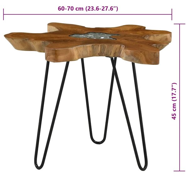 Konferenční stolek 70 x 45 cm masivní teak a polyresin 281651