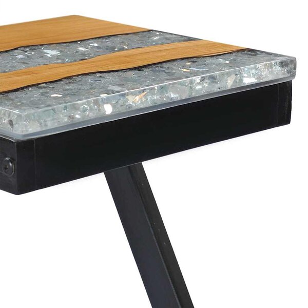 Konferenční stolek 30 x 30 x 50 cm masivní teak a polyresin 281649