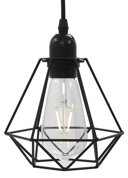 Stropní lampa s diamantovým designem černá 3 x žárovka E27 281634