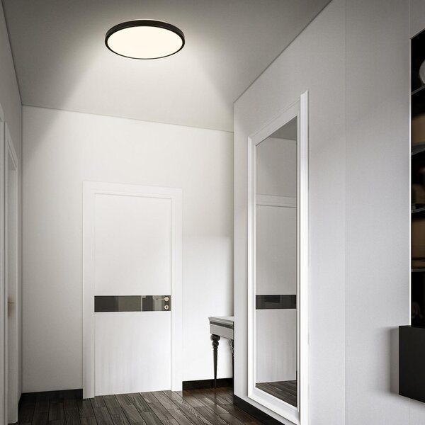 BRILO 3829015 Chet LED stropní svítidlo IP54, 3m dosah čidla, pohybové čidlo, černá - BRILO