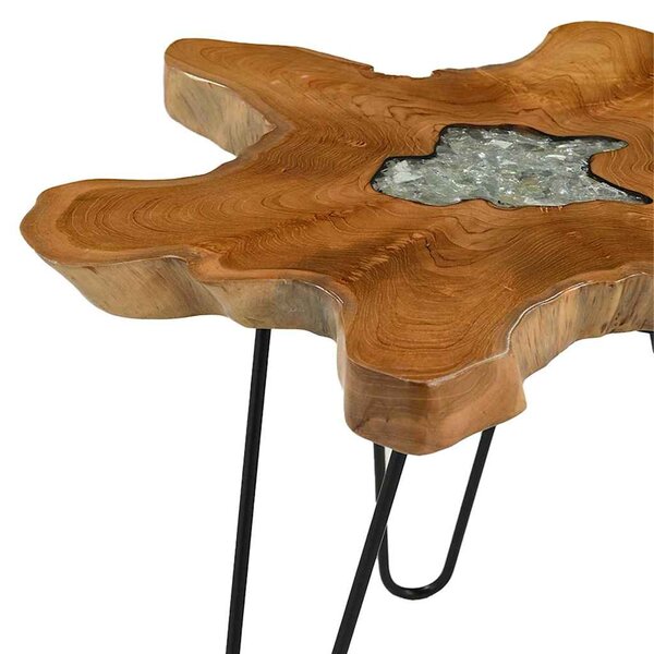 Konferenční stolek 70 x 45 cm masivní teak a polyresin 281651