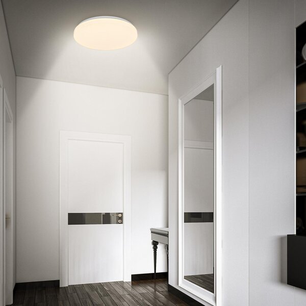 BRILO 3827016 Walk LED stropní svítidlo IP54, 3m dosah čidla, pohybové čidlo bílé - BRILO