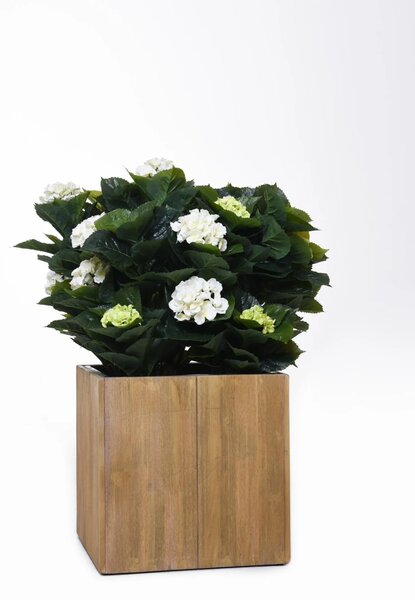 Dřevěný květináč BLOCK, akácie, výška 43 cm, hnědý