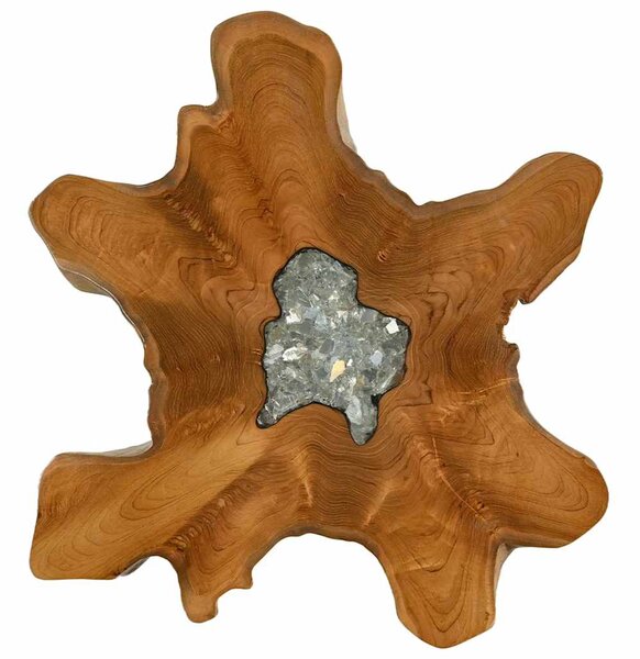 Konferenční stolek 70 x 45 cm masivní teak a polyresin 281651