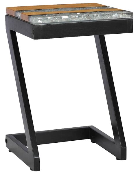 Konferenční stolek 30 x 30 x 50 cm masivní teak a polyresin 281649
