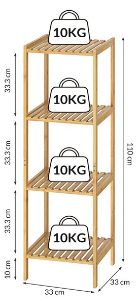 Deuba Bambusová police - 110x33x33 cm