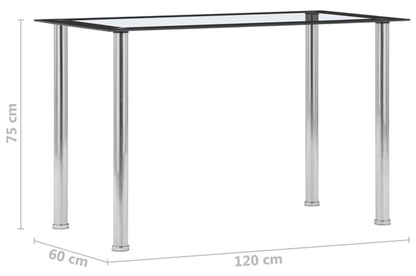 Jídelní stůl černo-průhledný 120 x 60 x 75 cm tvrzené sklo 281851