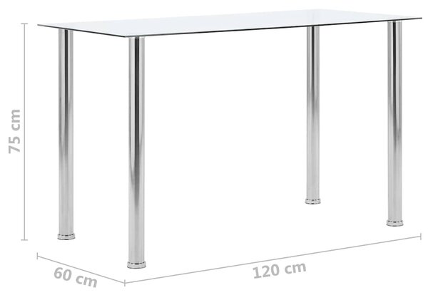 Jídelní stůl průhledný 120 x 60 x 75 cm tvrzené sklo 281850
