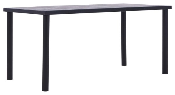 Jídelní stůl černý a betonově šedý 160 x 80 x 75 cm MDF 281859